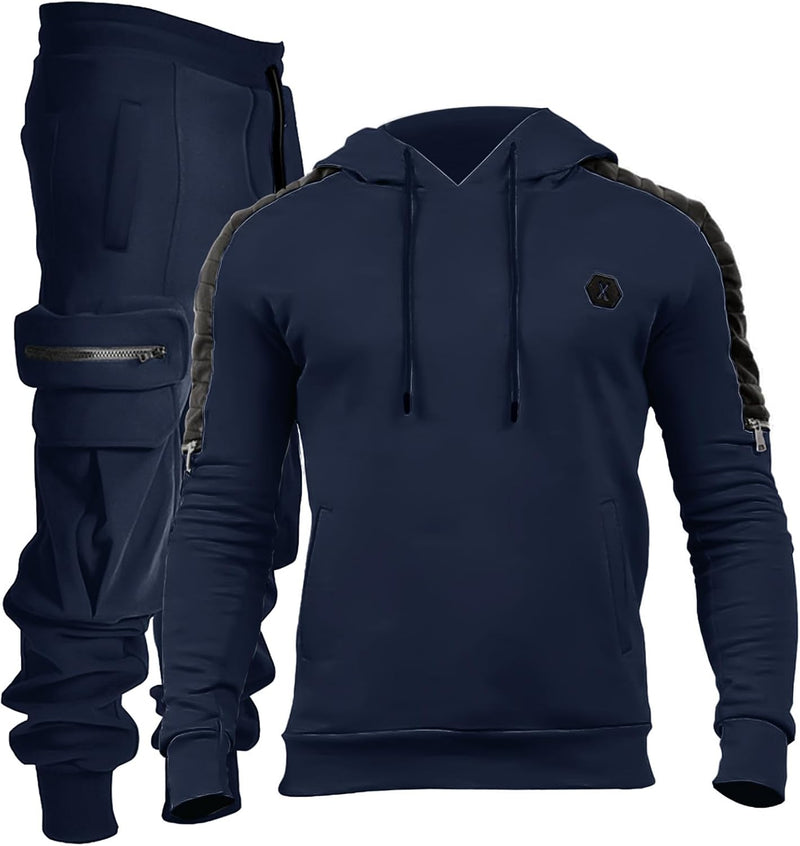 Comfortable Men's Tracksuit with Hoodie - Jason-Navy Blue-S-State of Style