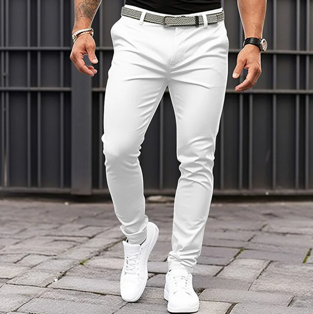 Comfortable Men's Trousers - Elias-White-S-State of Style