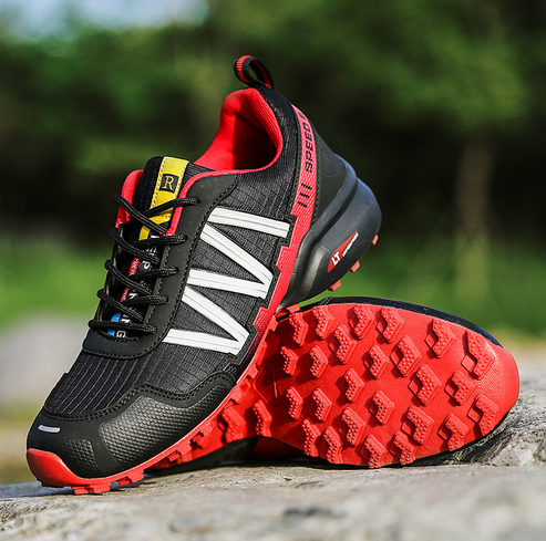 Comfortable Men's Walking Shoes - Maxim-Red/Black-6.5-State of Style