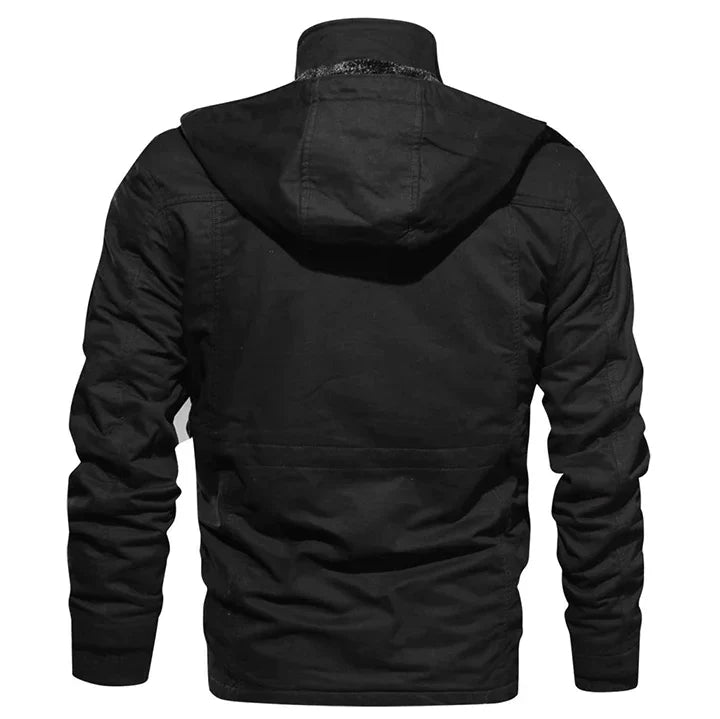 Comfortable Men's Winter Jacket - StormChaser-Black-M-State of Style