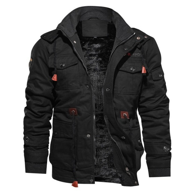Comfortable Men's Winter Jacket - StormChaser-Black-M-State of Style