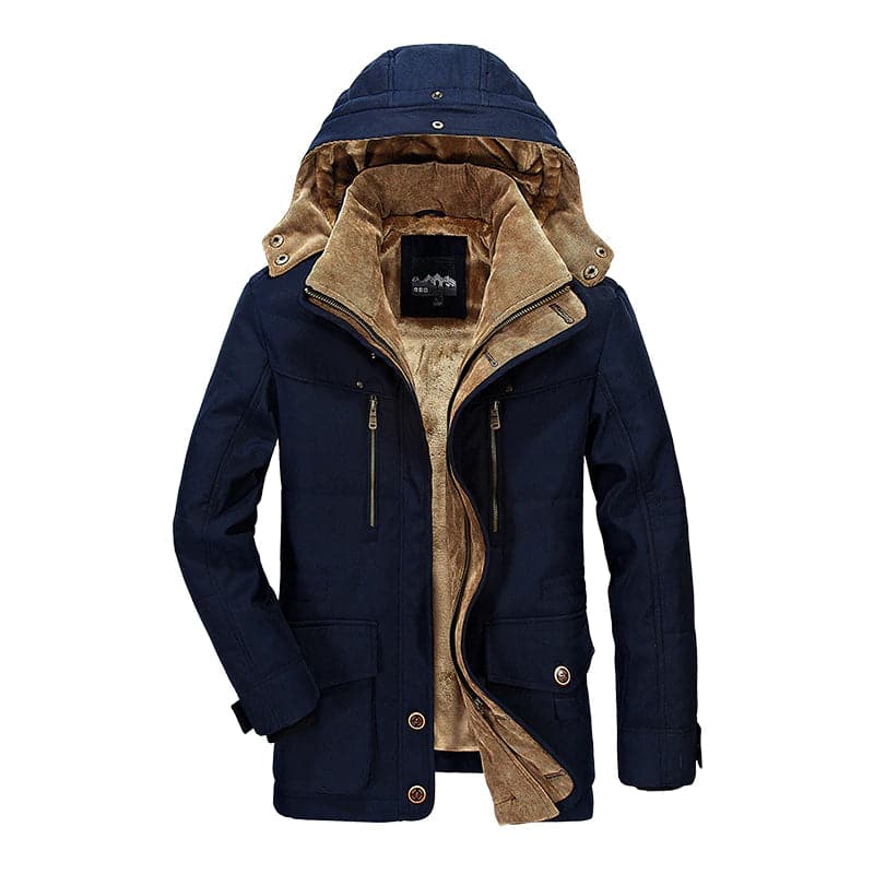 Comfortable Men's Winter Jacket with Multiple Pockets - Max-Blue-XS-State of Style