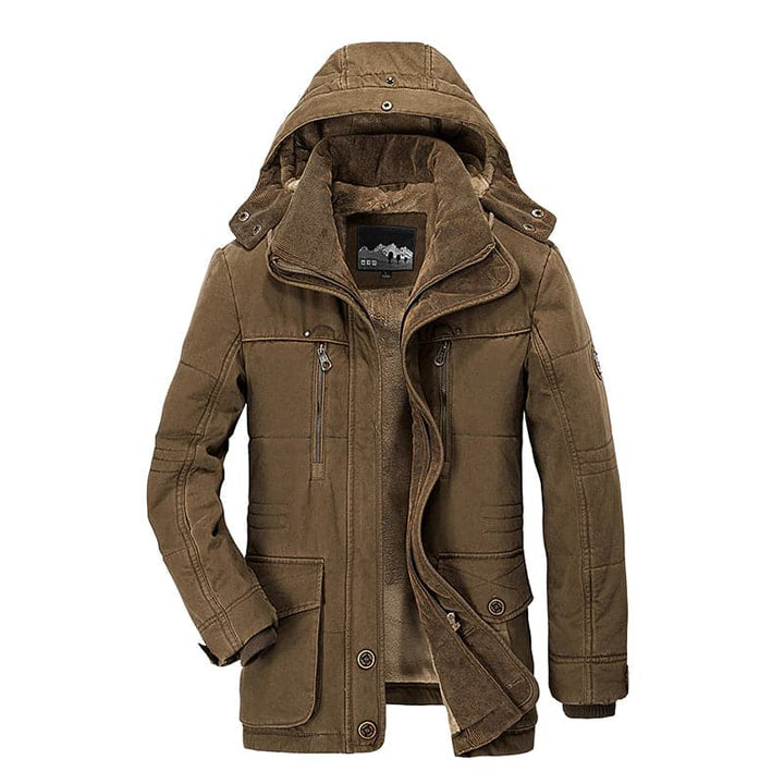 Comfortable Men's Winter Jacket with Multiple Pockets - Max-Brown-XS-State of Style