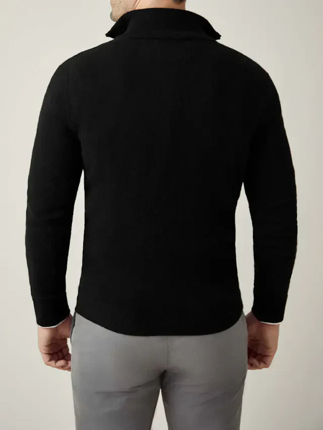 Comfortable Men's Zip-up Sweater - Lucas-Black-S-State of Style