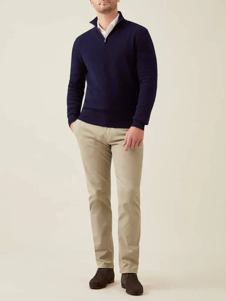 Comfortable Men's Zip-up Sweater - Lucas-Black-S-State of Style