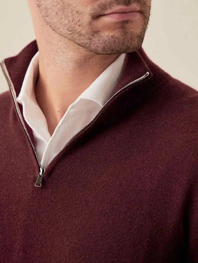 Comfortable Men's Zip-up Sweater - Lucas-Black-S-State of Style