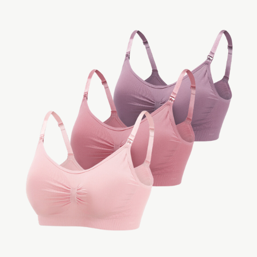 Comfortable Nursing Bra (Set of 3) – NurtureFit-Pink Mauve Purple-M-State of Style