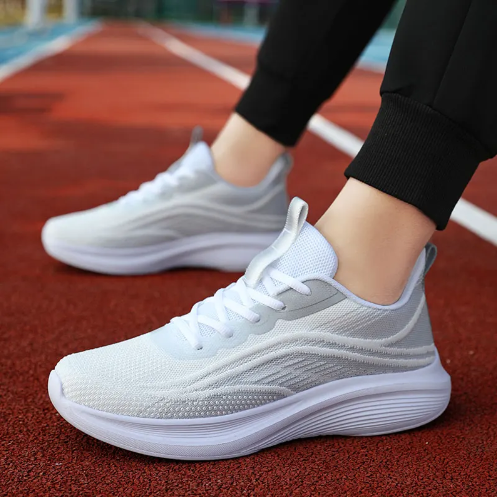 Comfortable Orthopedic Sneakers - AeroStride-4.5 (Women)-White-Grey-State of Style