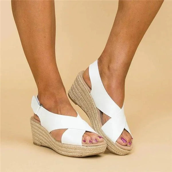 Comfortable Orthopedic Wedge Espadrilles - Clara-Black-4-State of Style
