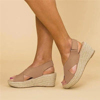 Comfortable Orthopedic Wedge Espadrilles - Clara-Black-4-State of Style