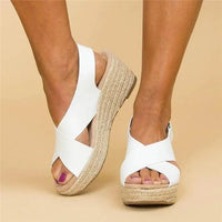 Comfortable Orthopedic Wedge Espadrilles - Clara-White-4-State of Style