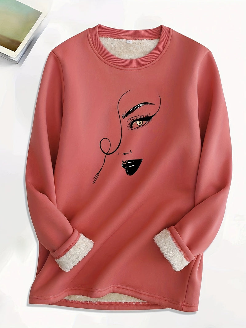 Comfortable Oversized Women's Sweatshirt - Elina-Rose Red-S-State of Style