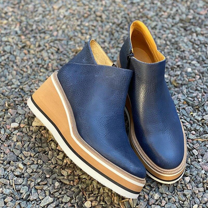 Comfortable Platform Ankle Boots - Mira-Blue-4.5-State of Style