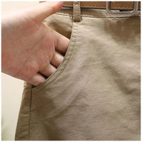 Comfortable Plus-Size Cotton Summer Shorts-Black with Belt-2XL-State of Style