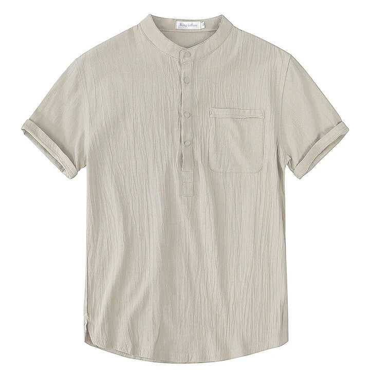Comfortable Plus-Size Linen Shirt for Men-Green-XXL-State of Style