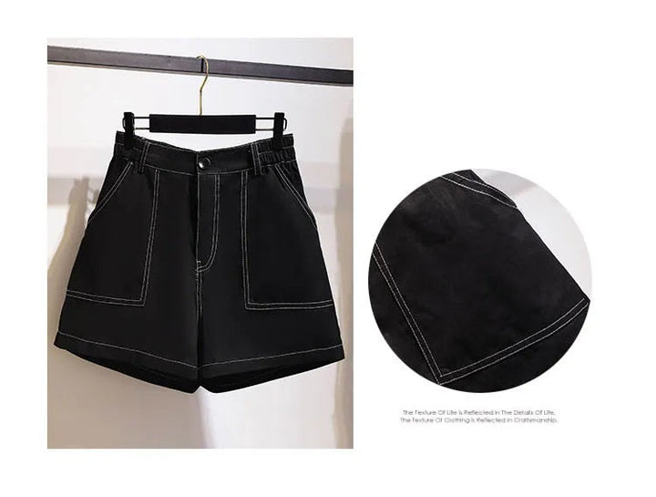 Comfortable Plus-Size Women's Denim Shorts – Stylish & Breathable-Black-5XL-State of Style