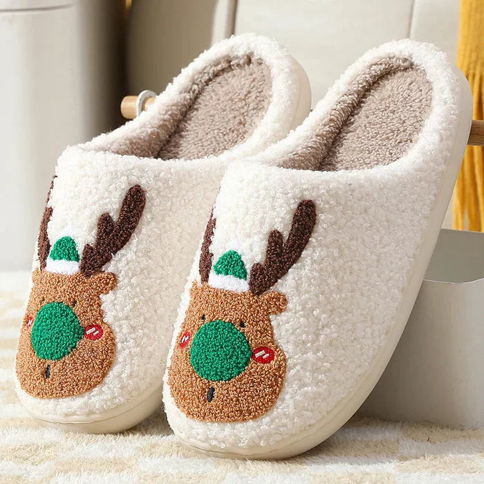 Comfortable Reindeer Slippers - ReinDeerFeet-Green-4-5-State of Style