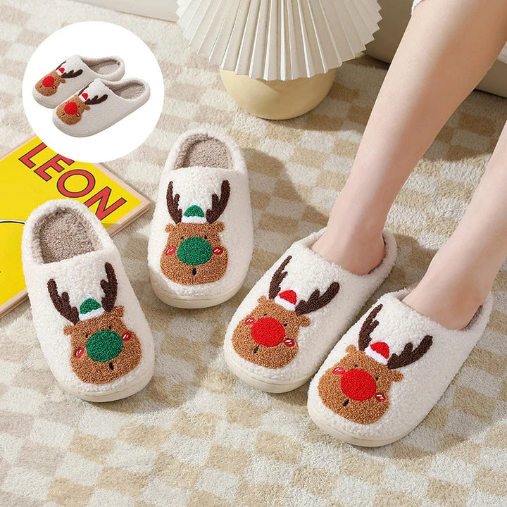 Comfortable Reindeer Slippers - ReinDeerFeet-Red-4-5-State of Style