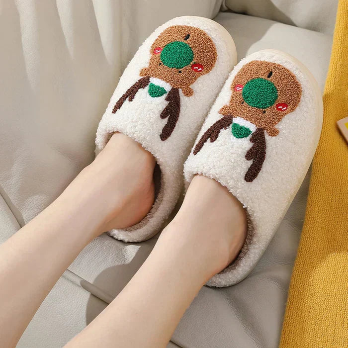 Comfortable Reindeer Slippers - ReinDeerFeet-Red-4-5-State of Style