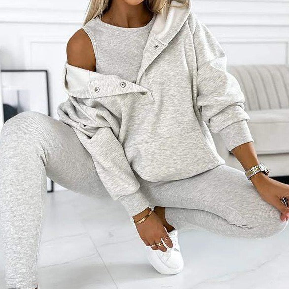 Comfortable Set for Women - Elodie-Light Grey-S-State of Style