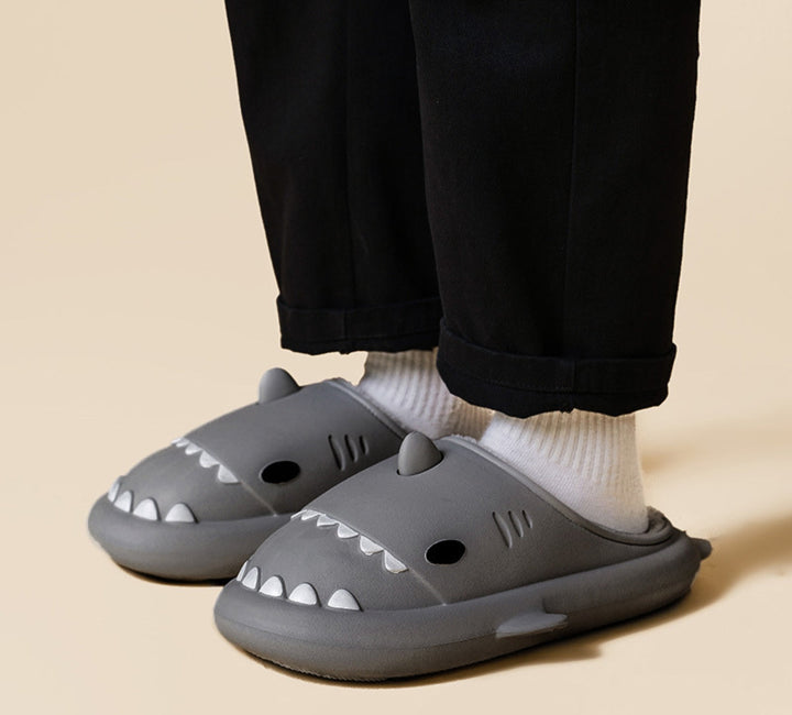 Comfortable Shark Slippers for the Whole Family – Marley-Black-6-7T-State of Style