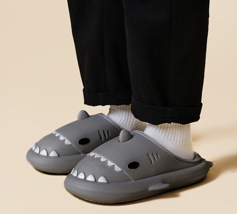 Comfortable Shark Slippers for the Whole Family – Marley-Black-6-7T-State of Style