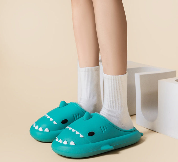 Comfortable Shark Slippers for the Whole Family – Marley-Turquoise-6-7T-State of Style