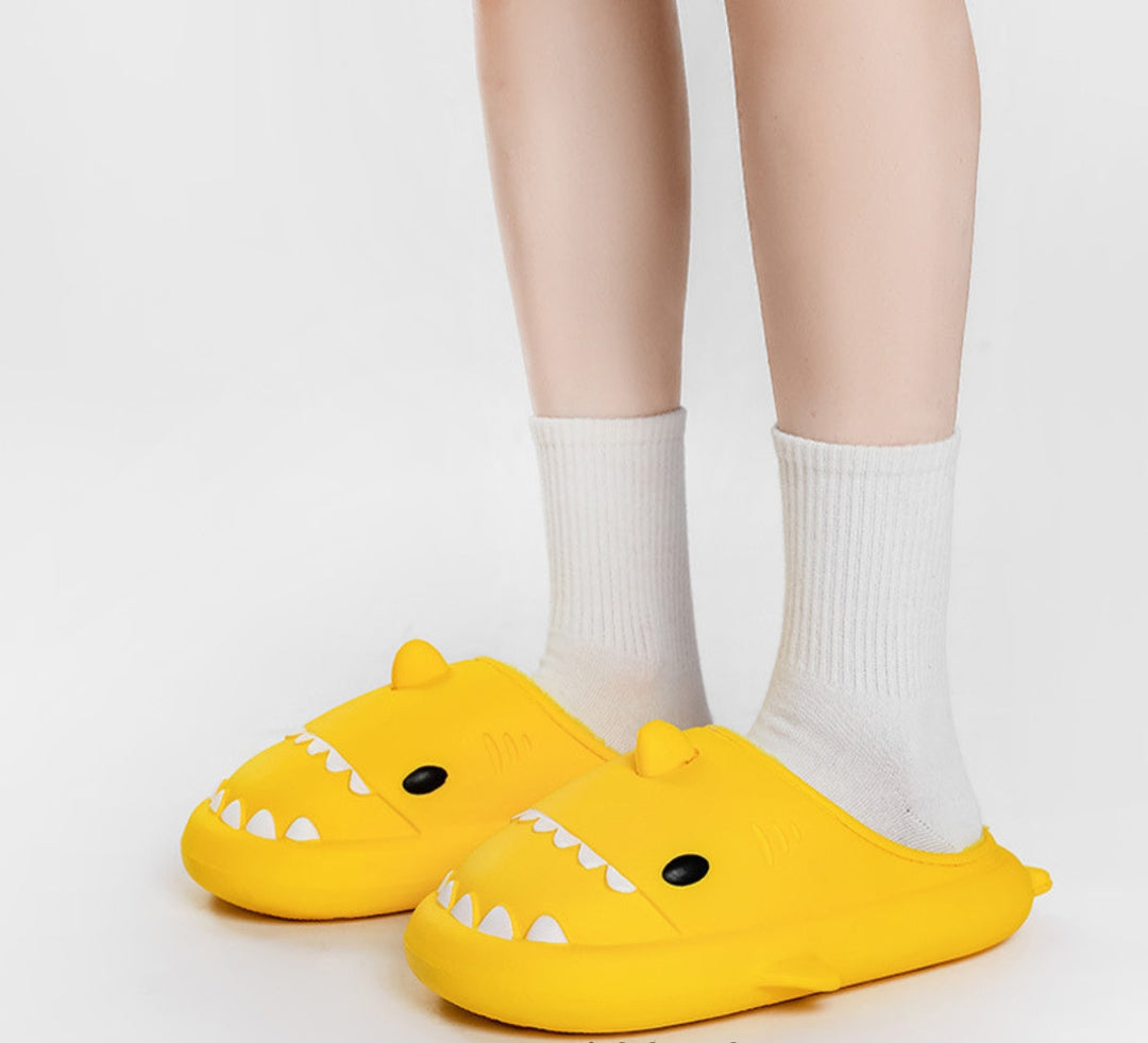 Comfortable Shark Slippers for the Whole Family – Marley-Yellow-6-7T-State of Style