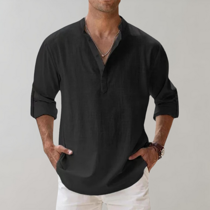 Comfortable Shirt for Men - Florian-Black-S-State of Style