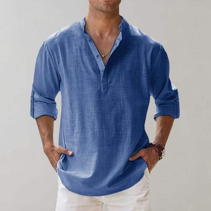 Comfortable Shirt for Men - Florian-Blue-S-State of Style