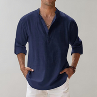 Comfortable Shirt for Men - Florian-Navy-S-State of Style