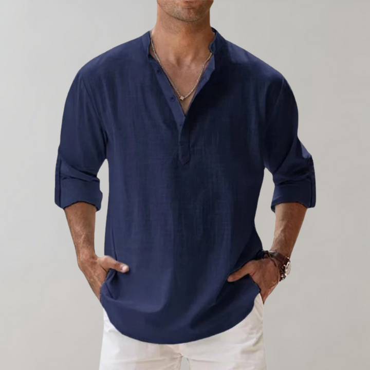 Comfortable Shirt for Men - Florian-Navy-S-State of Style
