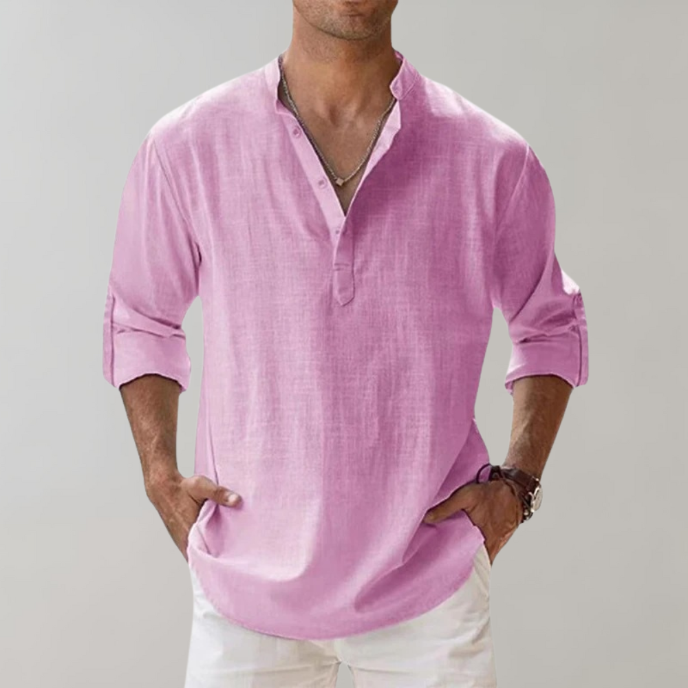 Comfortable Shirt for Men - Florian-Pink-S-State of Style