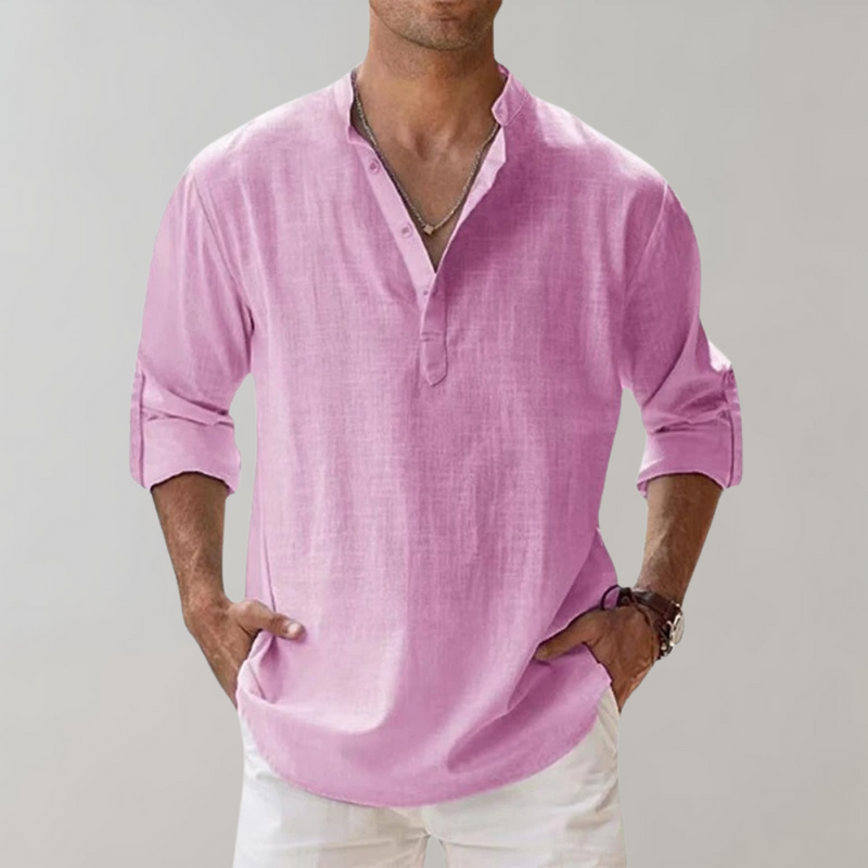 Comfortable Shirt for Men - Florian-Pink-S-State of Style