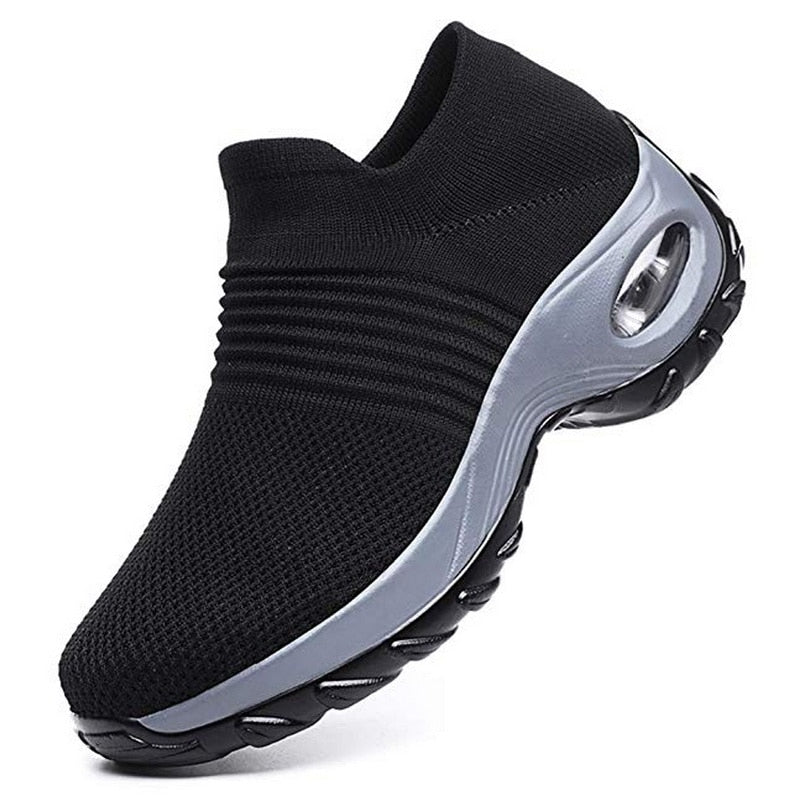 Comfortable Shoes with Orthopedic Sole – Supportive & Breathable-Black Silver-4.5-State of Style