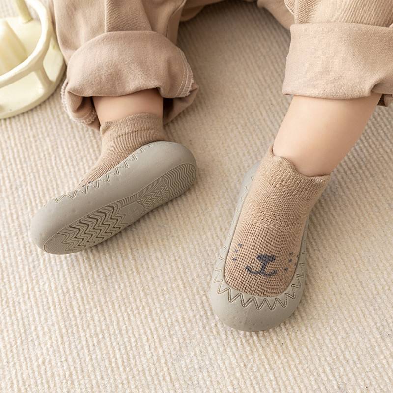 Comfortable Slip-On Kids’ Sock Shoes - HappySteps-Light Brown-3-State of Style
