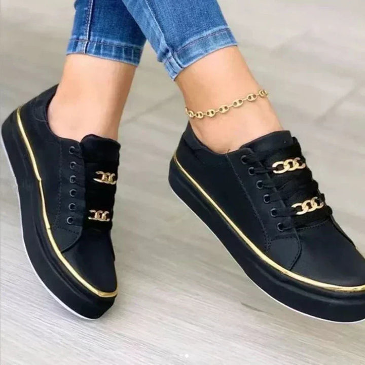 Comfortable slip-on women's sneakers in casual style - Melina-Black-3-State of Style