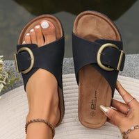 Comfortable Slippers with Buckle Strap – Fenna-Black-4.5-State of Style