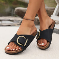 Comfortable Slippers with Buckle Strap – Fenna-Black-4.5-State of Style