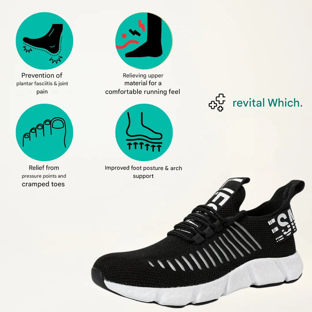 Comfortable Sneakers - VitalSteps-Black-5-State of Style