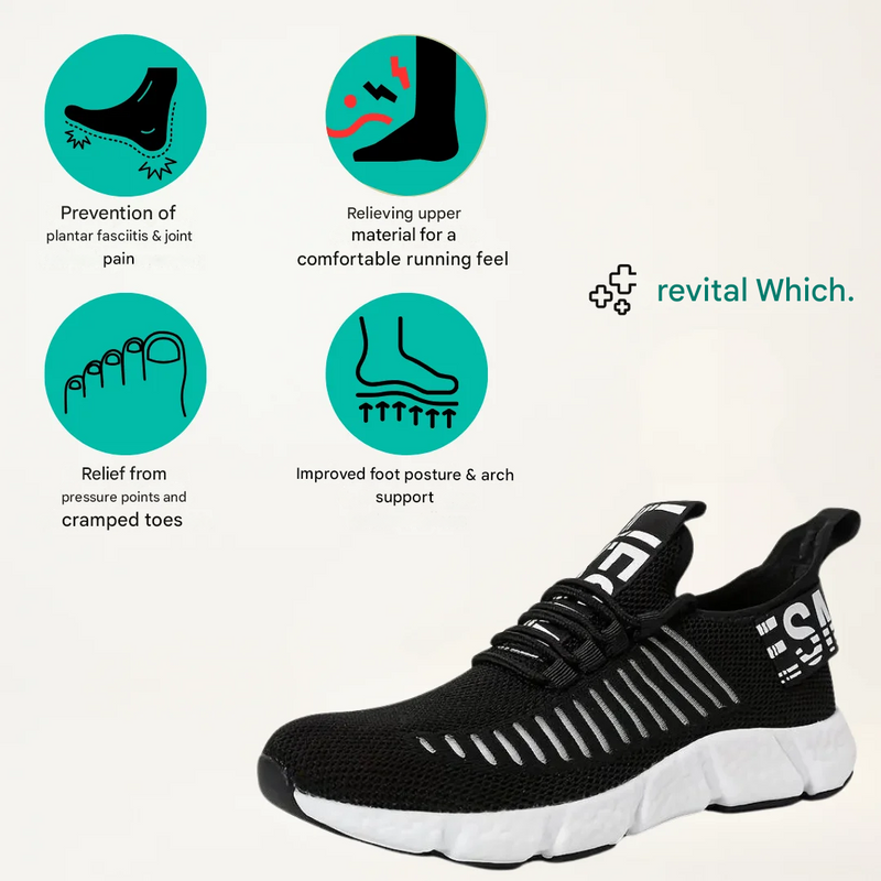 Comfortable Sneakers - VitalSteps-Black-5-State of Style