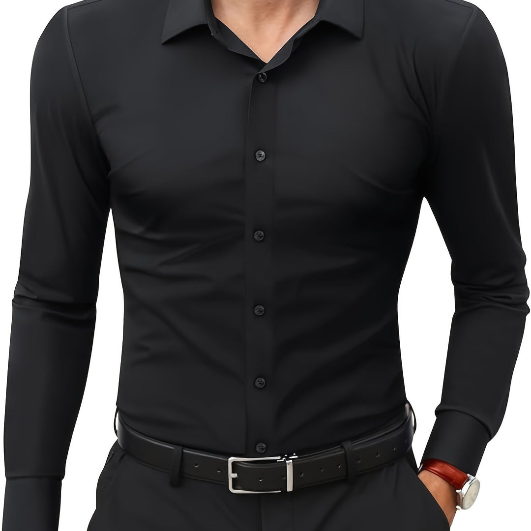 Comfortable Stretch Men’s Shirt - Julian-Black-XS-State of Style