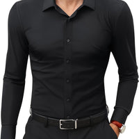 Comfortable Stretch Men’s Shirt - Julian-Black-XS-State of Style