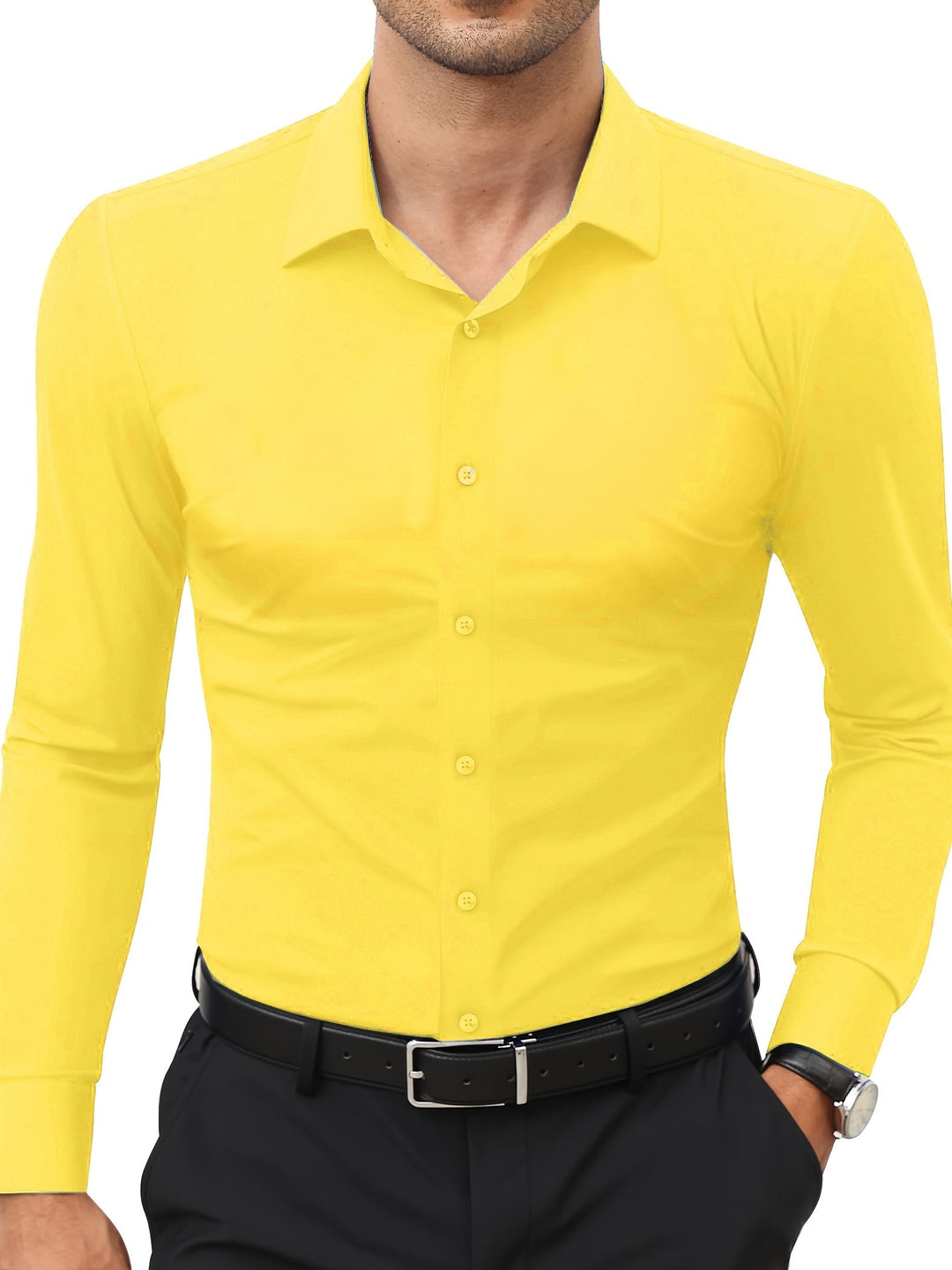 Comfortable Stretch Men's Shirt - Julian-Black-XS-State of Style