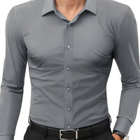 Comfortable Stretch Men’s Shirt - Julian-Grey-XS-State of Style