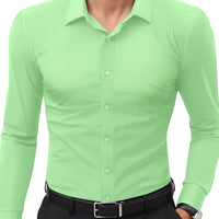 Comfortable Stretch Men's Shirt - Julian-Light Green-XS-State of Style