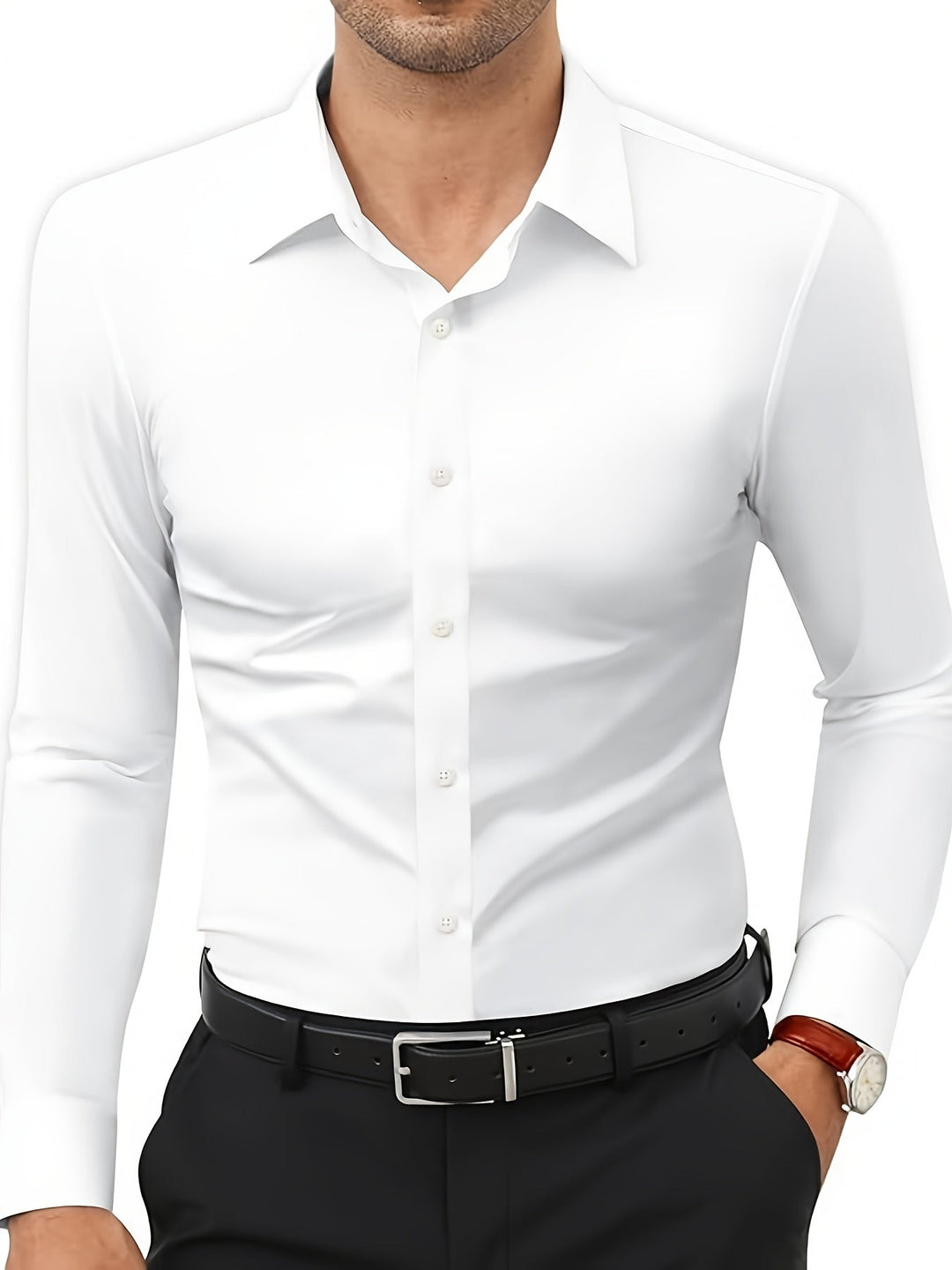 Comfortable Stretch Men’s Shirt - Julian-White-XS-State of Style