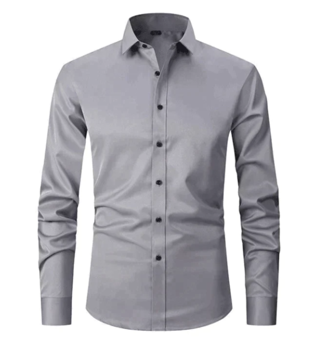 Comfortable Stretch Shirt - Lucas-Grey-S-State of Style
