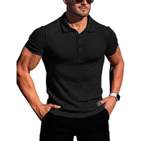 Comfortable & Stylish Breathable Men's Polo Shirt with Button Placket – Nevan-Black-S-State of Style