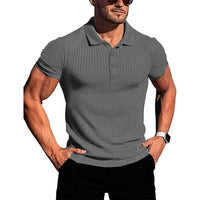 Comfortable & Stylish Breathable Men's Polo Shirt with Button Placket – Nevan-Gray-S-State of Style
